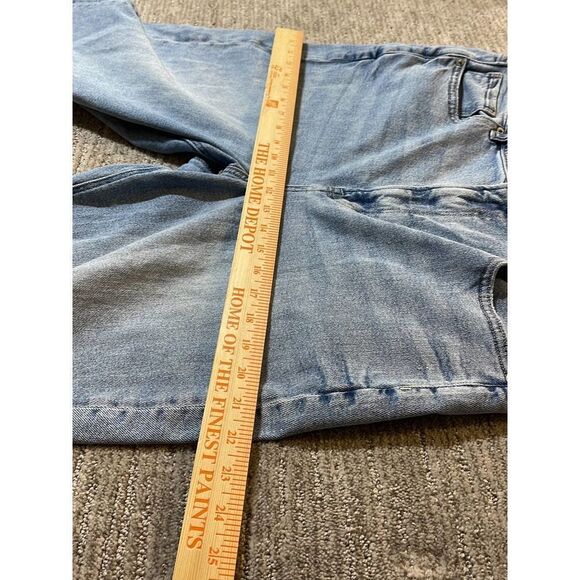 American Eagle mom straight jean womens sz 14S hi waist light wash stretch denim - Picture 6 of 11